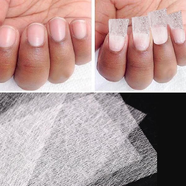 Neglekunst Non-woven Silke Gel Tips Forlængersæt Glasfiber Form DIY Manicure Tilbehør A