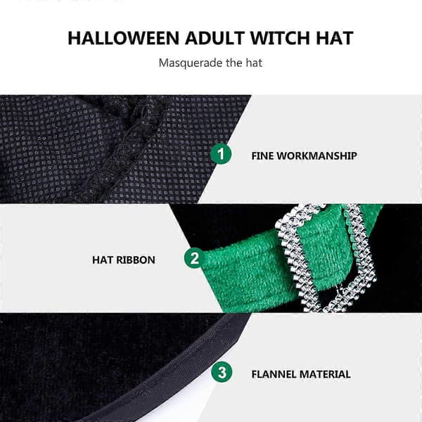 Maskerade heksehat til fest Halloween kostumehat 1 stk A