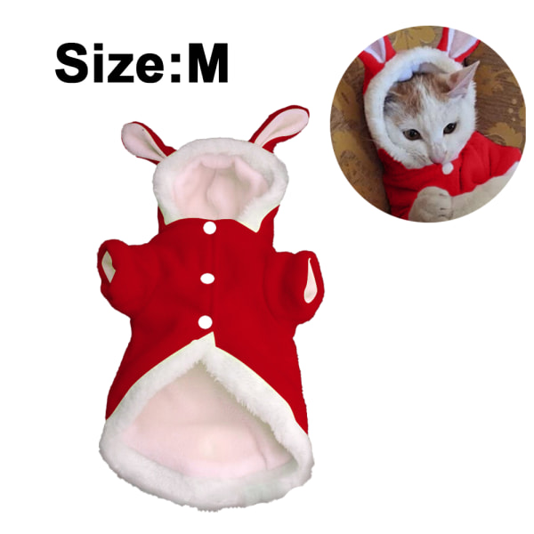 Pet Hoodie Cat Rabbit Outfit med Bunny Ears Söt tröja