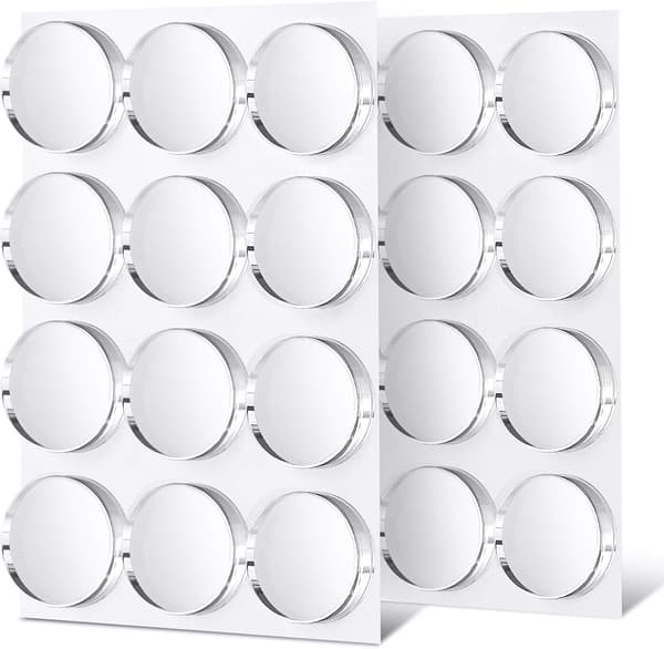 24 STK Silikon Elastisk Pad - Selvklebende Silikonpute for Vegger, Skap og Glass Ø 22mm