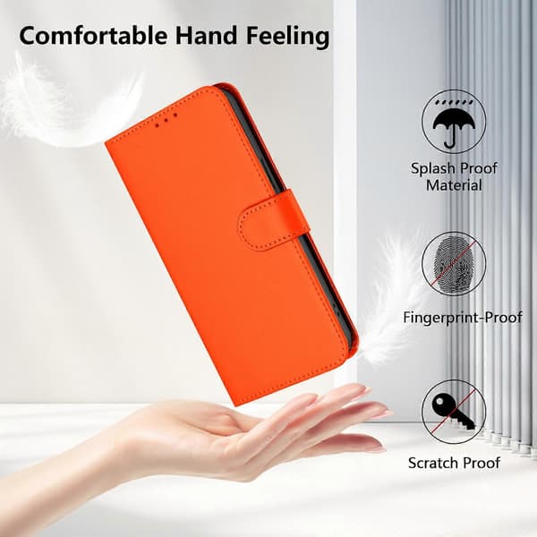Enfärgat PU-fodral för TCL 505 (Orange)