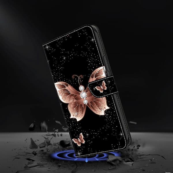 För iPhone 17 Fodral 3D Mönster PU Läder Plånboksfodral med Stativ A