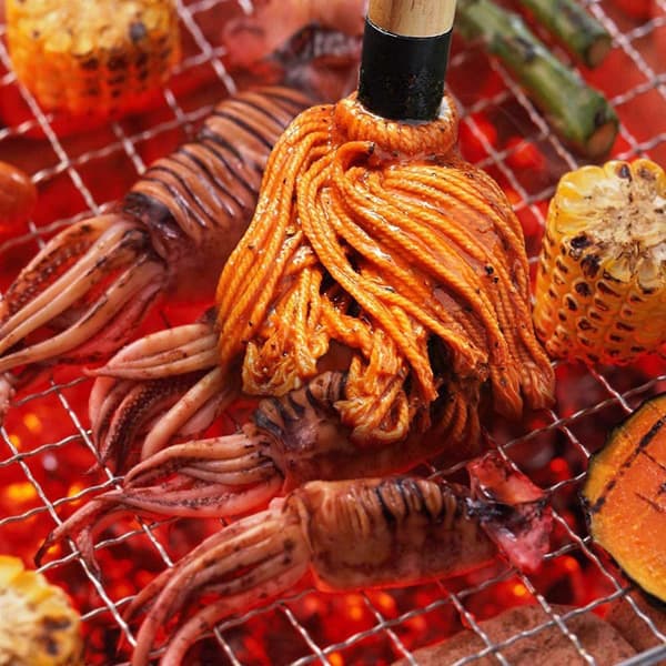 BBQ Basting Mops 18 tommer Grill Basting Brush Trehåndtak med A