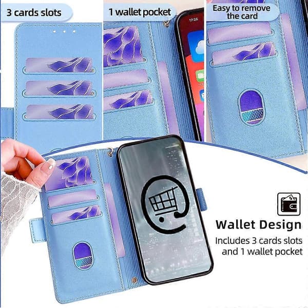 Til Xiaomi Redmi Note 14 5G Læderpung Etui RFID Blokerende Stand Cover med Håndrem