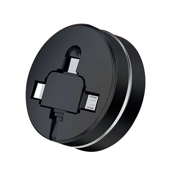 Multiladekabel, 3-i-1 uttrekkbar USB-kabel med mobiltelefonstativ, datakabel, hurtiglading