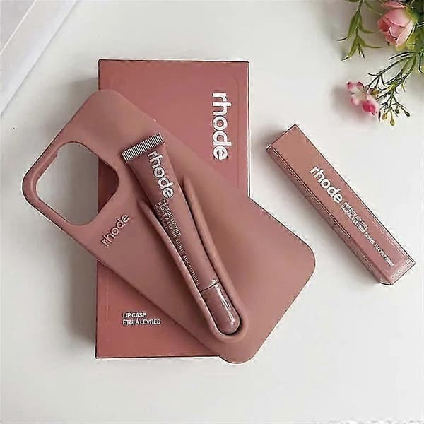 Rhode With Lip Gloss Telefondeksel til iPhone 16 15 14 13 12 17 11 Pro Max Plus Lip (Toast, iPhone 15 Pro Max)