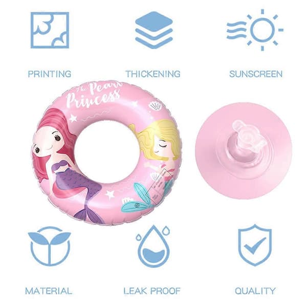 Oppustelig tropisk blade svømmering pool flyder-pink-50 A