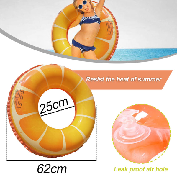 Frugt Pool Float, Orange Citron Svømmering, Oppustelig Svømmering