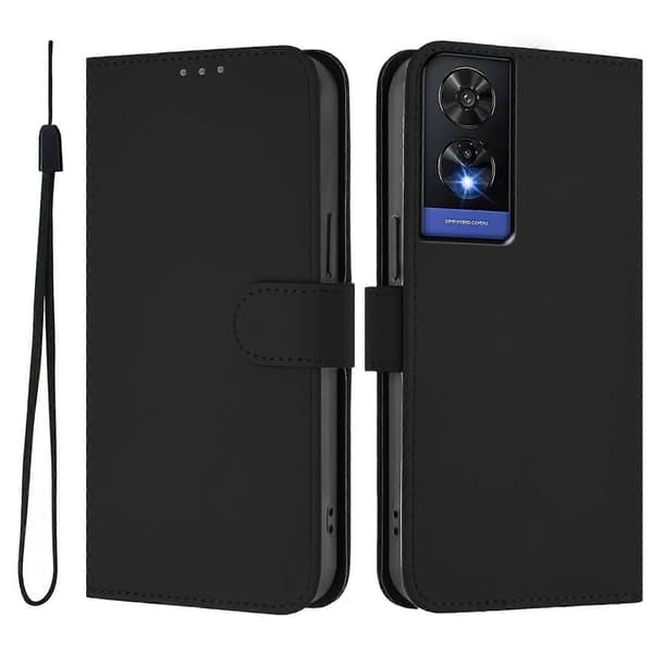 Ensfarvet PU-etui til TCL 505 (sort)