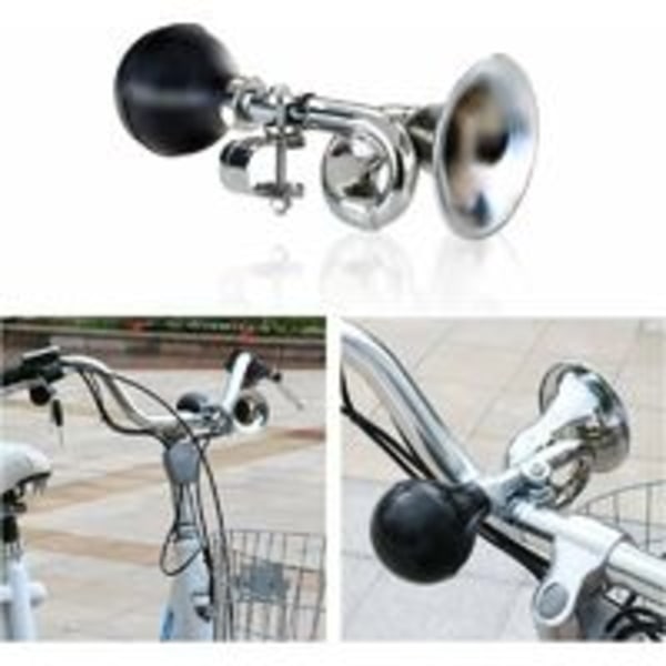 Cykelhorn, cykelklocka, cykeltrumpetklocka, retrometallhorn för cykel, med justerbar klämma, horn för vuxna och barn - icke-elektroniskt