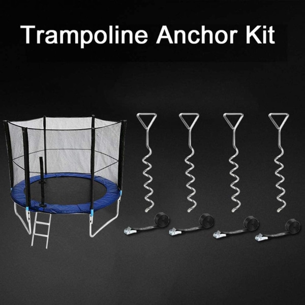 Heavy Duty Trampoline Anchor Kit - Sett med 4, Ground Anchor Wind