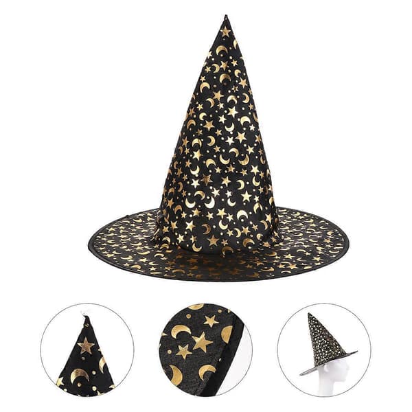 Halloween-hodeplagg for kvinner, trollmannhatt, voksen Halloween-kostymefestrekvisita, 3 stk. A