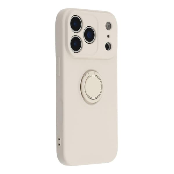 För iPhone 17 Pro Max Silikonskal med Rem Ring Kickstand Telefonfodral (Grå, Grå)