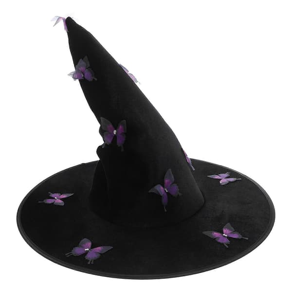 Halloween Heksehat Elegant Sommerfugledekoration til Pynt A