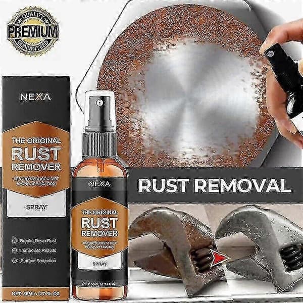 NEXA Rustfjerner Spray – Hurtigvirkende Multi-overflaterenser | Fjerner Rust, 50 ml (30 ml) A