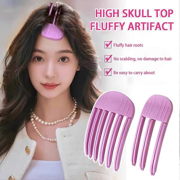 Hårrot Fluffy Clip Bærbar Plast Hårrot Clip Flott Gaveidé A