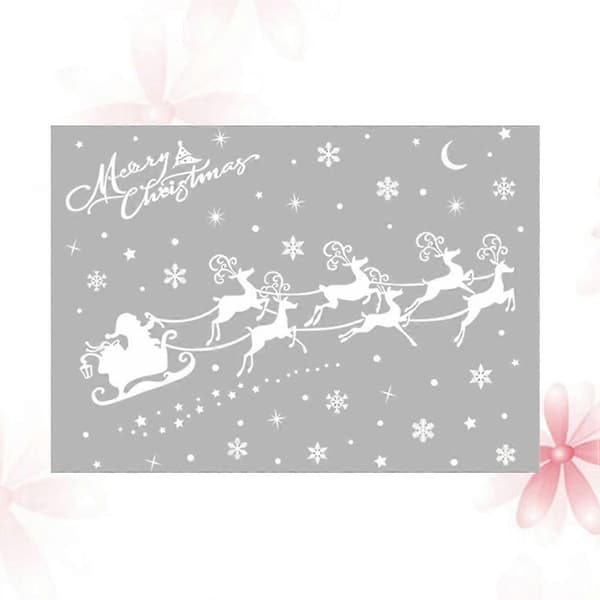 Festlig dekorasjon Sleigh Form Julefest PVC Elektrostatisk Vedheft 43x30cm Grå 2 Sett A