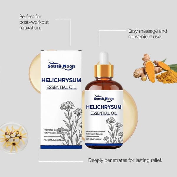 Eterisk olje av evighetsblomst, ren og naturlig for diffuser, aromaterapi, såpe- og stearinlysfremstilling (1 stk)