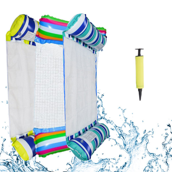 3-delt oppblåsbar vannhengekøye for svømmebasseng, flytende