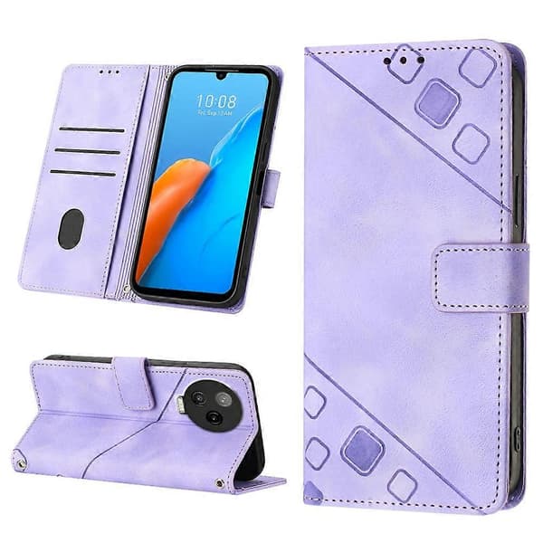 För Infinix Note 12 Pro 4G Skin-feel präglat läderfodral