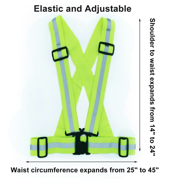 Reflekterende løbevest, justerbar sikkerhedsvest med høj synlighed