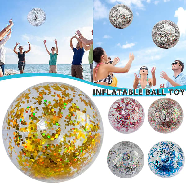24\"/16\" Stor oppustelig glitter pool strandbold til sommer strand pool fest A