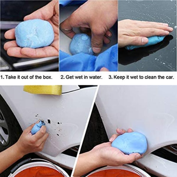 Fixget 3 stk Clay Professional Paint Cleaning Clay for Laking Care and Wheel Cleaning Car Detailing Magic Clay Bar Cleaner for biler, lastebiler, campingvogner
