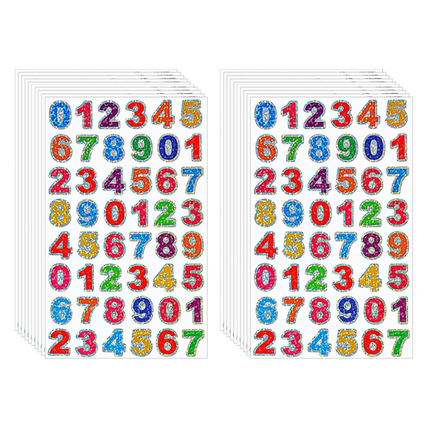 50 ark klistermärken, färgade alfanumeriska klistermärken dagis,