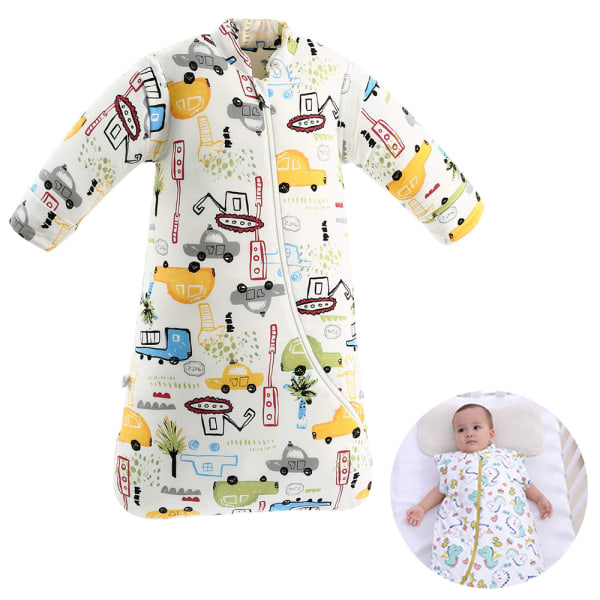 Barnpyjamas i bomull, vadderad baby vinter sovsäck