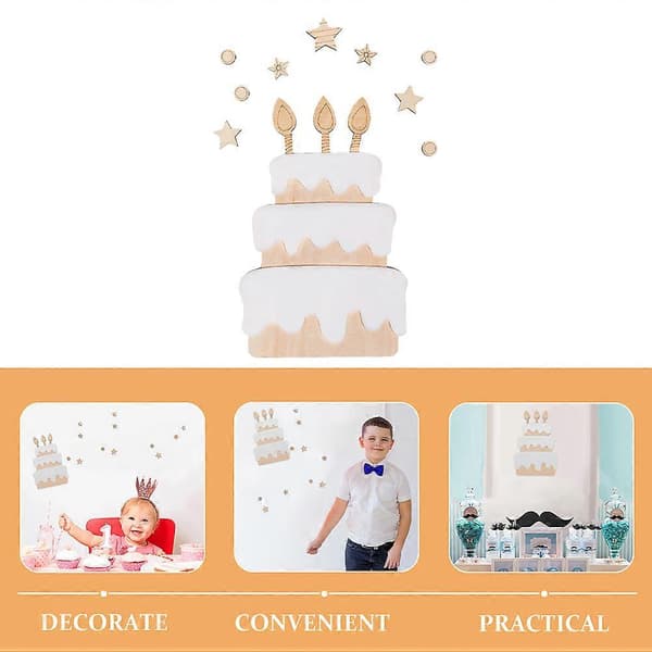 Fødselsdagsvæg Træmærkater til dekoration 4 sæt babyshower-skilte A