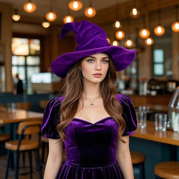 Vuxen häxhatt för Halloween-kostymfest A