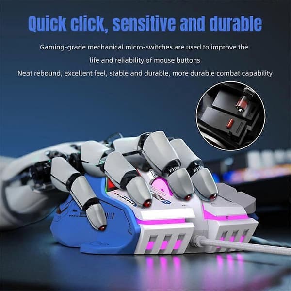 RYRA Genopladelig Bluetooth Trådløs Gaming Mus 12-tasters Makroprogrammering