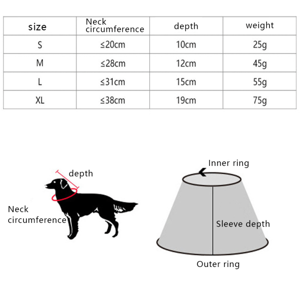 Justerbar lätt krage för hundar, medelstora hundar och