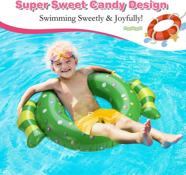 Uppblåsbara Godis Badringar, 2-pack Uppblåsbara Sommar Pool Flytringar Pool Flytleksaker för Barn, Badring för Sommar Utomhus Vattenfest Sjö Strand A