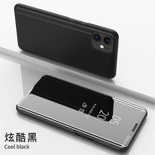 Etui til iPhone 13 Sort Elektropletteret Spejl Flip Lodret Læder Nr. 1886 A