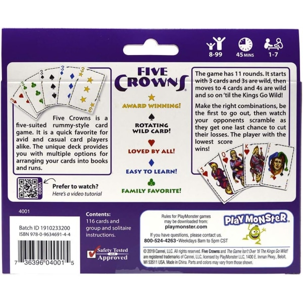 Five Crowns Card Game Familiekortspil - sjove spil for familien