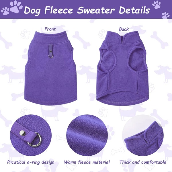 Stretch Polar Fleece Hundevest Hundegenser Varm Genser Fleece