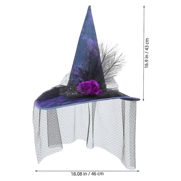 Halloweenhäxa hatt med unik design för fest tyg tillbehör A
