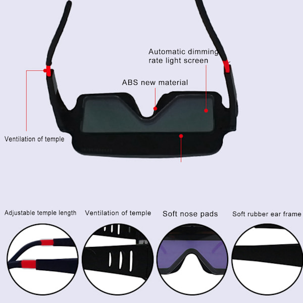 Hitsaajan suojalasit automaattisesti himmenevällä suojalla Argon-kaarihitsausvarusteet YZ04