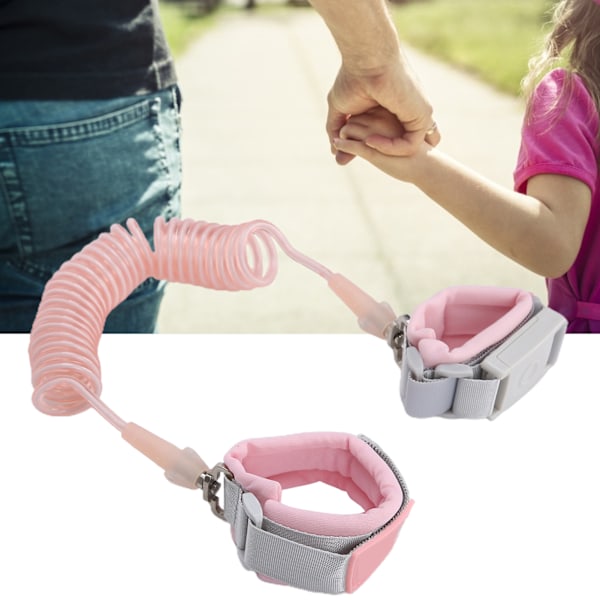 2.5m / 8.2ft Kid Leash Harness Anti Lost Wrist Link Safety Wrist Leash for Toddlers BabyPink