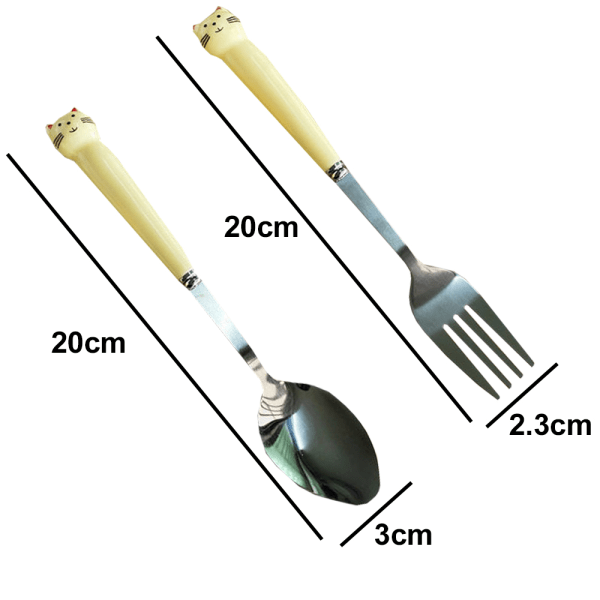 2-Piece Children Flatware Set，Dinner Utensils Spoon Fork Set