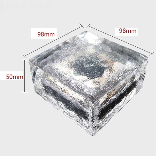 Outdoor Solar Light Crystal Glass Ice Brick Warm, Solar Brick