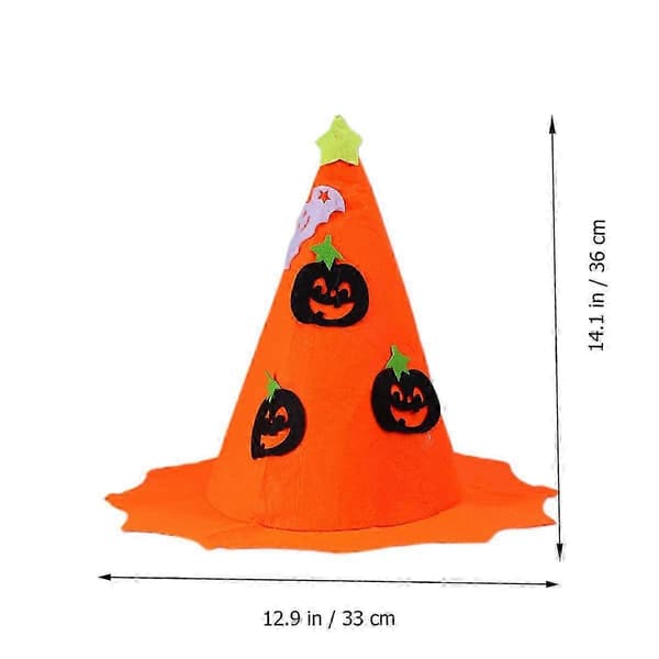 Halloween Gresskar Mønster Hatt Oransje Hekse Rekvisitter Heksehodeplagg Smilende Hatt Halloween Cosplay Kostyme Tilbehør A