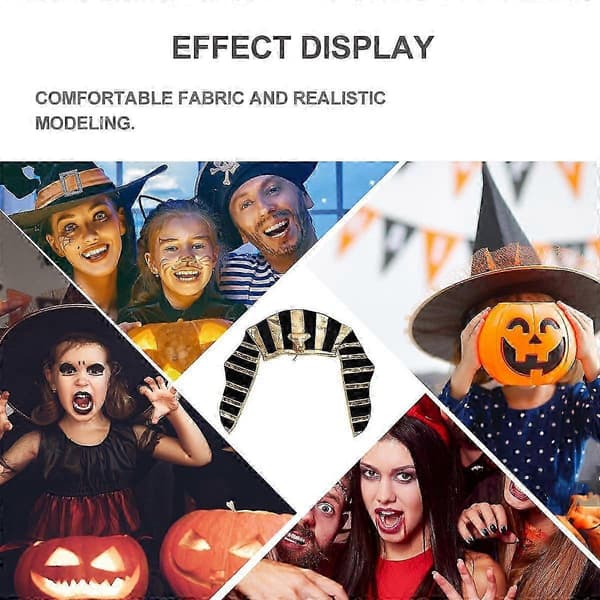 Halloween Egyptisk Hatt Gylden Farao Hatt Hodeplagg for Voksne A