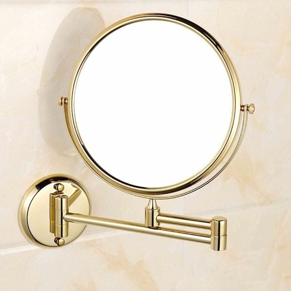 Elegant 20,3 cm Guldfärgad Sminkspegel, Vridbar Utdragbar Rakspegel med Flexibel Design och Högkvalitativ Mässing Rostfritt Stål Konstruktion för
