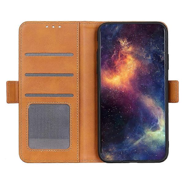 För Samsung Galaxy S23 FE Plånboksfodral PU Läderfodral Kohud Textur Telefonskal A