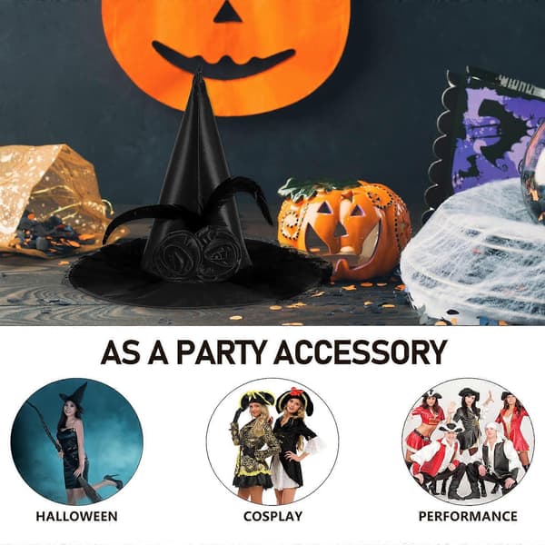 Halloween heksehathylsterrekvisit til festdekoration A