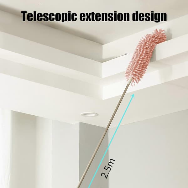 2,5 m infällbar dammvippa, askdammvippa, förlängd fiber takdammvippa (rosa) A