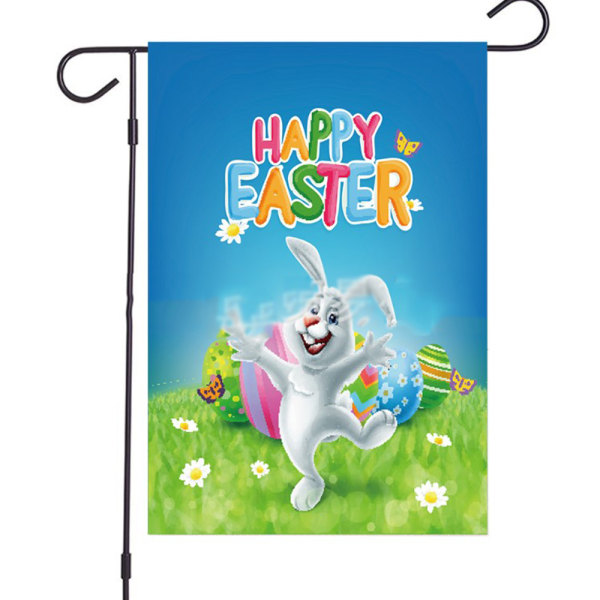 glad påsk kanin säckväv trädgård flagga ägg semester