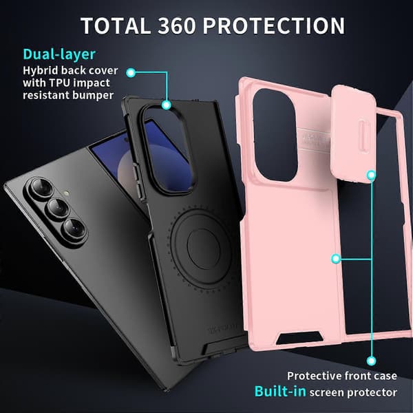 Skydende Camshield TPU + PC Telefoncover Pink til Samsung Galaxy Z Fold7